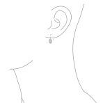 Quartz Onyx Turquoise Milgrain Cable Edge Oval Drop Earrings Sterling Silver - Image 7
