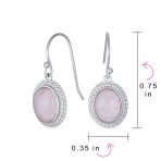 Quartz Onyx Turquoise Milgrain Cable Edge Oval Drop Earrings Sterling Silver - Image 10