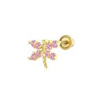 Minimalist CZ Dragonfly Cartilage Ear Stud in 14K Gold - Image 4