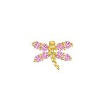 Minimalist CZ Dragonfly Cartilage Ear Stud in 14K Gold - Image 9