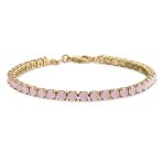 Classic 12CTW Prong Basket Set Solitaire Round Cubic Zirconia Cabochon CZ Tennis Bracelet Gold Plated 7.5 Inch - Image 5
