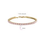 Classic 12CTW Prong Basket Set Solitaire Round Cubic Zirconia Cabochon CZ Tennis Bracelet Gold Plated 7.5 Inch - Image 17