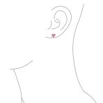 Set of 2 1CT Heart Shaped CZ Stud Earrings Rose Gold Plated Sterling Silver 7MM - Image 12