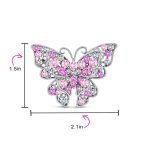 Large Crystal Filigree Butterfly Brooch Pin Fashion Statement Silver Plated - Image 15