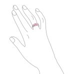 Unique Pink AAA CZ Round Solitaire Engagement Ring with Opal Inlay Band - Image 5