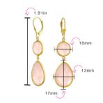 Pink Double Teardrop Dangle Earrings Leverback 14K Gold Plated Sterling Silver - Image 5