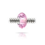 Set of 2 Translucent Murano Faceted Glass Charm Bead with Sterling Silver Core - Image 26