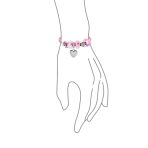 Breast Cancer Pink Ribbon Engraving Heart Charm Live Laugh Love Bead Charm Leather Bracelet Sterling Silver - Image 2