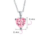 Set of 2 Timeless Elegant Red Pink CZ Heart Bridal Necklace Sterling Silver - Image 5