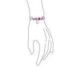 My Wife Heart Charm Bracelet Pink Leather Sterling Silver Beads 6.5-8.5 Inch - Image 2