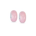 Set of 2 Smooth Opaque Murano Glass Charm Bead for Bracelets Sterling Silver - Image 3
