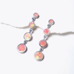 Geometric Dangle Gemstone Earrings with Opal and 14K Gold Plated Sterling Silver - Image 13