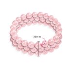 Set of 3 Stackable Stretch Bracelet with White Simulated Pearl 10MM Round Beads - Image 5