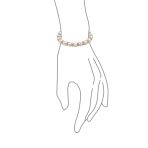 Set of 3 Light Pink Simulated Pearl Stretch Bracelets with Crystal Spacers - Image 5