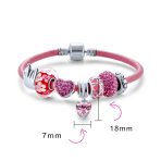 I LOVE YOU Hand Sign Heart Beads Multi Charm Bracelet Sterling Silver 6.5-9 Inch - Image 2