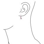 Crystal Pink Breast Cancer Awareness Support Earrings Silver Plated - Image 3