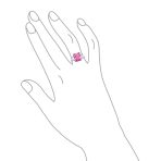 Classic 8CT Pink CZ Emerald Cut Statement Engagement Ring .925 Sterling Silver Baguette Accent - Image 5