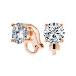 Traditional 2CT Round CZ Solitaire Clip-On Earrings - Gold Silver Non-Pierced 8MM - Image 8