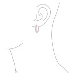 Fancy Cocktail Cubic Zirconia Princess Cut CZ Inside Out Hoop Earrings 1.25 Inch Silver Plated - Image 16