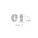 Mens Earrings Carved Hoop Huggie Rose Gold Silver Stainless - Image 8