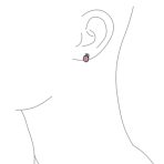 Native American Style Gemstone Bezel Leaf Rope Stud Earrings in Sterling Silver - Image 19