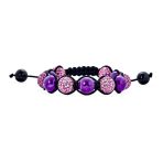 Black Navy Blue Gold Bead Pave Crystal Ball Strand Bracelet - Image 2