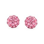 Elegant Glittering Pave Crystals Drop Ball Earrings 8MM - Image 18