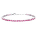 Traditional Blue Topaz Oval Stone Strand Tennis Bracelet .925 Sterling Silver-7.5 Inch - Image 5