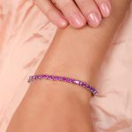 Traditional Blue Topaz Oval Stone Strand Tennis Bracelet .925 Sterling Silver-7.5 Inch - Image 15