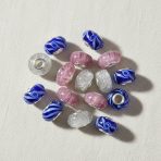 Solid Pink Mauve Murano Glass Charm Bead with Sterling Silver Core for Bracelets - Image 3