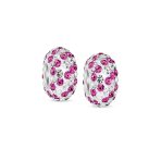Set of Two Striped Crystal Spacer Bead Sterling Silver Fits European Bracelet - Image 6