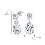Bridal CZ Dangle Chandelier Earrings 14K Gold Plated Silver - Image 10