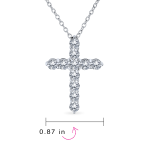 Bridal Necklace Minimalist Sterling Silver Cross Pendant with Cubic Zirconia - Image 4