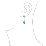 Briolette Faceted Teardrop Cubic Zirconia CZ Chandelier Earrings .925 Sterling Silver - Image 5