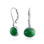 Simple Bezel Set Dangle Earrings with Amber Jade Moonstone Onyx Gemstones - Image 2