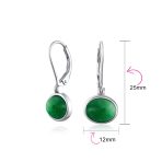 Simple Bezel Set Dangle Earrings with Amber Jade Moonstone Onyx Gemstones - Image 14