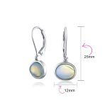 Simple Bezel Set Dangle Earrings with Amber Jade Moonstone Onyx Gemstones - Image 15