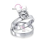 Classic Simple 2CT Cubic Zirconia Cocktail Statement Ring in Sterling Silver - Image 2