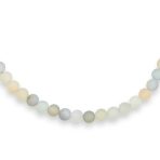 Plain Simple Western Jewelry Aqua Aquamarine Bead Strand Necklace Silver Clasp - Image 2