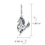 Equestrian Cowgirl Dangle Earrings with Galloping Horse Sterling Silver Jewelry - Image 4