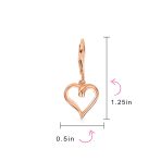 Delicate Open Heart Shaped Dangle Earrings Rose Gold Plated Sterling Silver - Image 11