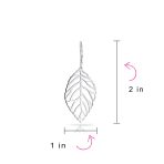 Tribal Boho Feather Dangle Earrings Sterling Silver Leaf Drop Western Jewelry - Image 4