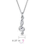 Sterling Silver Treble Clef Pendant Necklace for Music Teachers and Students - Image 4