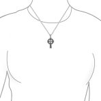 Vintage Viking Celtic Cross Pendant Necklace Sterling Silver Love Knot Design - Image 2
