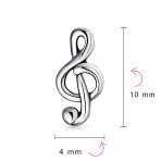 Musician Treble Music Note Stud Earrings and Pendant Necklace Silver Jewelry Set - Image 6