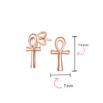 Egyptian Ankh Cross Sterling Silver Small Stud Earrings - Image 11