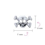 Caribbean Pirate Skull Stud Earrings for Men Bikers Punk Rockers Sterling Silver - Image 4