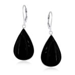 Natural Orange Red Carnelian Big Teardrop Dangle Earrings .925 Sterling Silver Lever back - Image 7