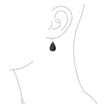 Natural Orange Red Carnelian Big Teardrop Dangle Earrings .925 Sterling Silver Lever back - Image 11