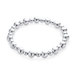 Modern Classic Alternating 5 & 8MM Polished Ball Bead .925 Sterling Silver Stretch Bracelet - Image 2
